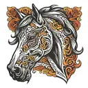 horse head tattoo design idea