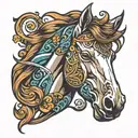 horse head tattoo design idea