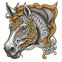 horse head tattoo design idea