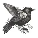 blackbird with a question mark incorporated  tattoo design idea