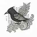 question mark blackbird  tattoo design idea