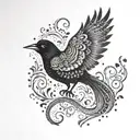 question mark blackbird  tattoo design idea