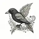 question mark blackbird  tattoo design idea