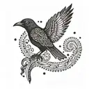 question mark blackbird  tattoo design idea