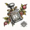 Perfume bottle tattoo design idea