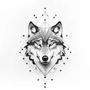 wolf with a slight blue coloring tattoo design idea