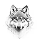 wolf with a slight blue coloring tattoo design idea