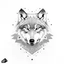 wolf with a slight blue coloring tattoo design idea