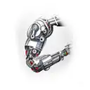 robotic arm tattoo design idea