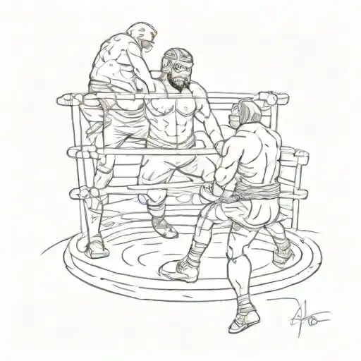 professional wrestling ring tattoo design idea