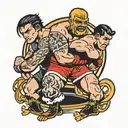 professional wrestling ring tattoo design idea