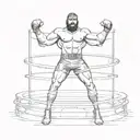 professional wrestling ring tattoo design idea