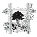 pillars 5 bamboo forest tattoo design idea