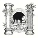 pillars 5 bamboo forest tattoo design idea