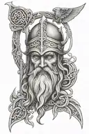 dead god Odin tattoo design idea