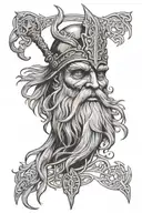 dead god Odin tattoo design idea