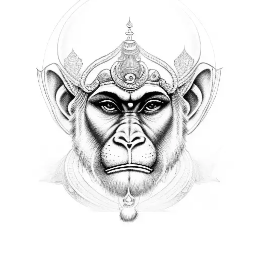 phrase related to Hanuman chalisa tattoo design idea