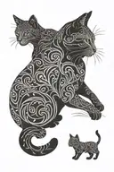 6 small S-shaped cat prints tattoo design idea