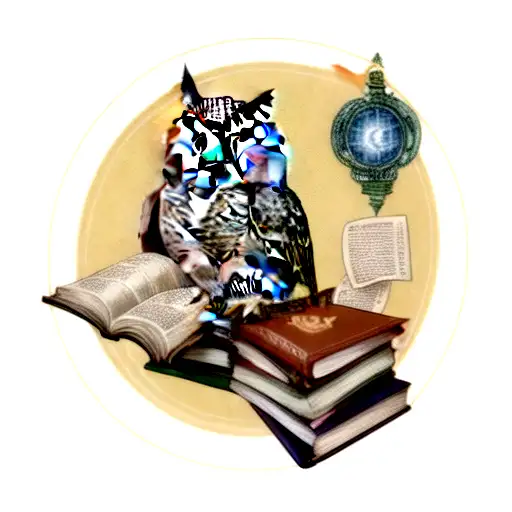 illuminati owl with book tattoo design idea