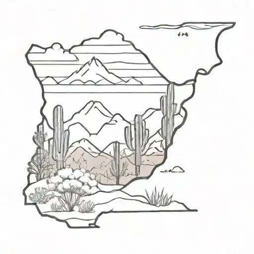 arizona scenery tattoo design idea