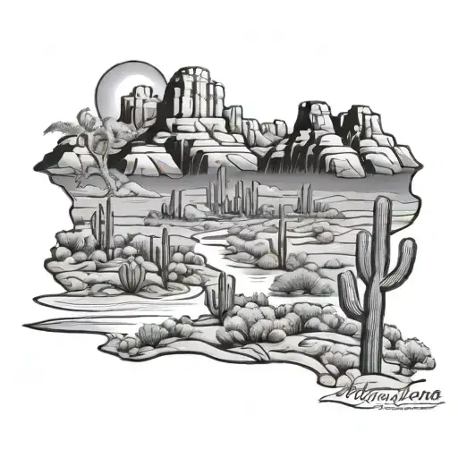 arizona scenery tattoo design idea
