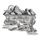 arizona scenery tattoo design idea