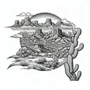 arizona scenery tattoo design idea