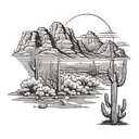 arizona scenery tattoo design idea
