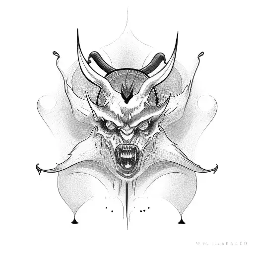 drinkglas devil ears tattoo design idea