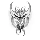 drinkglas devil ears tattoo design idea
