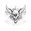 alcohol with devil ears tattoo design idea