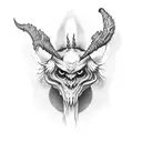 drinkglas with devil ears tattoo design idea