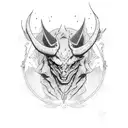 drinkglas with devil ears tattoo design idea