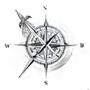 compass with eagle and arrow tattoo design idea