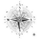 compass with eagle and arrow tattoo design idea