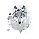 a tribal howling wolf for the shoulder surrounded by a circular aura of tribal designs tattoo design idea