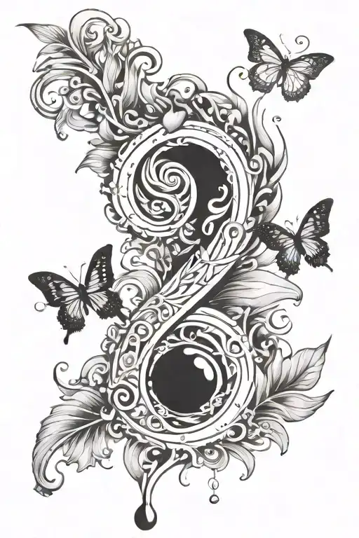 semicolon hidden within the design tattoo design idea