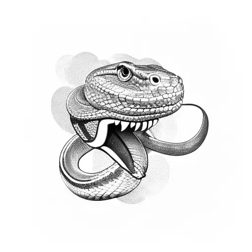 Snake with disco ball in mouth  tattoo design idea