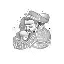 dad and daughter tattoo design idea