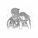 dad and daughter tattoo design idea