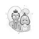 dad and daughter tattoo design idea