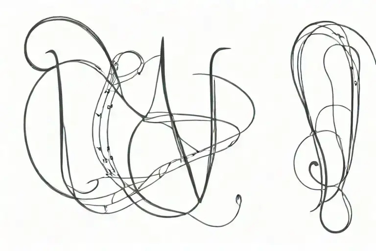 infine loop with letters M and B inside tattoo design idea