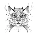 totem gato tattoo design idea