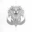 totem gato tattoo design idea