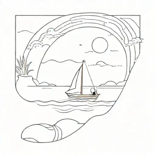 beach cruise tattoo design idea