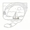 beach cruise tattoo design idea