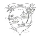 beach cruise tattoo design idea