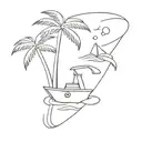 beach cruise tattoo design idea