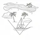 beach cruise tattoo design idea