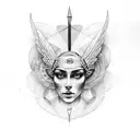 metatron and greek godess  nike  tattoo design idea